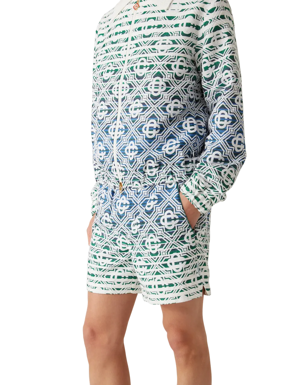 Monogram Gradient Elastic Waist Towelling Shorts