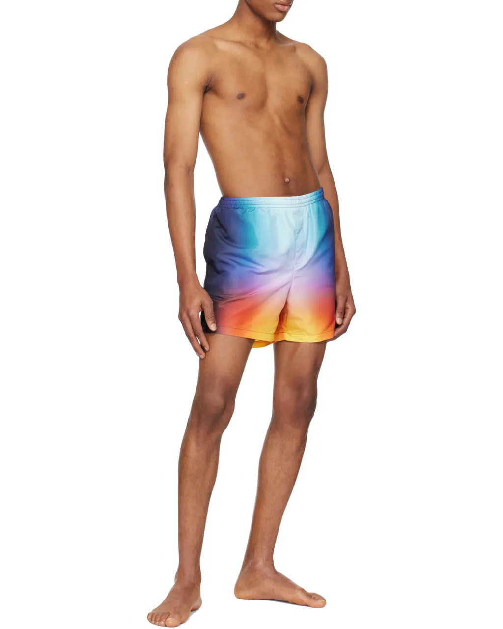 Gradient-Effect Logo Patch Swim Shorts