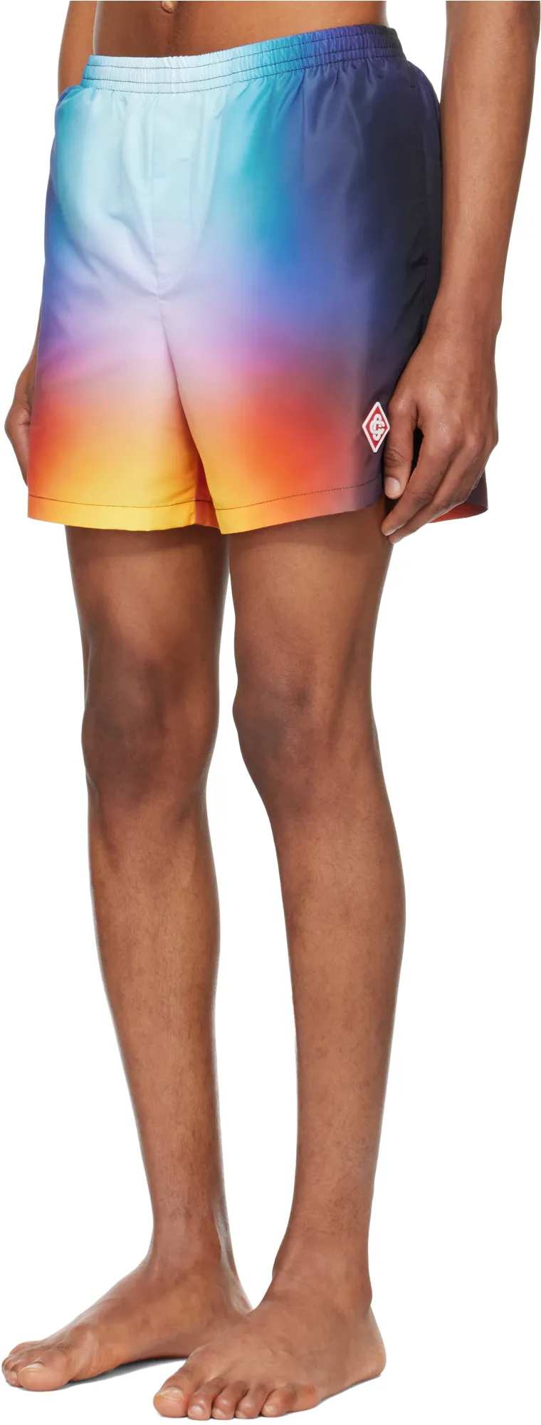 Gradient-Effect Logo Patch Swim Shorts