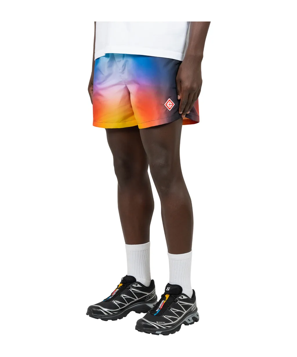Gradient-Effect Logo Patch Swim Shorts
