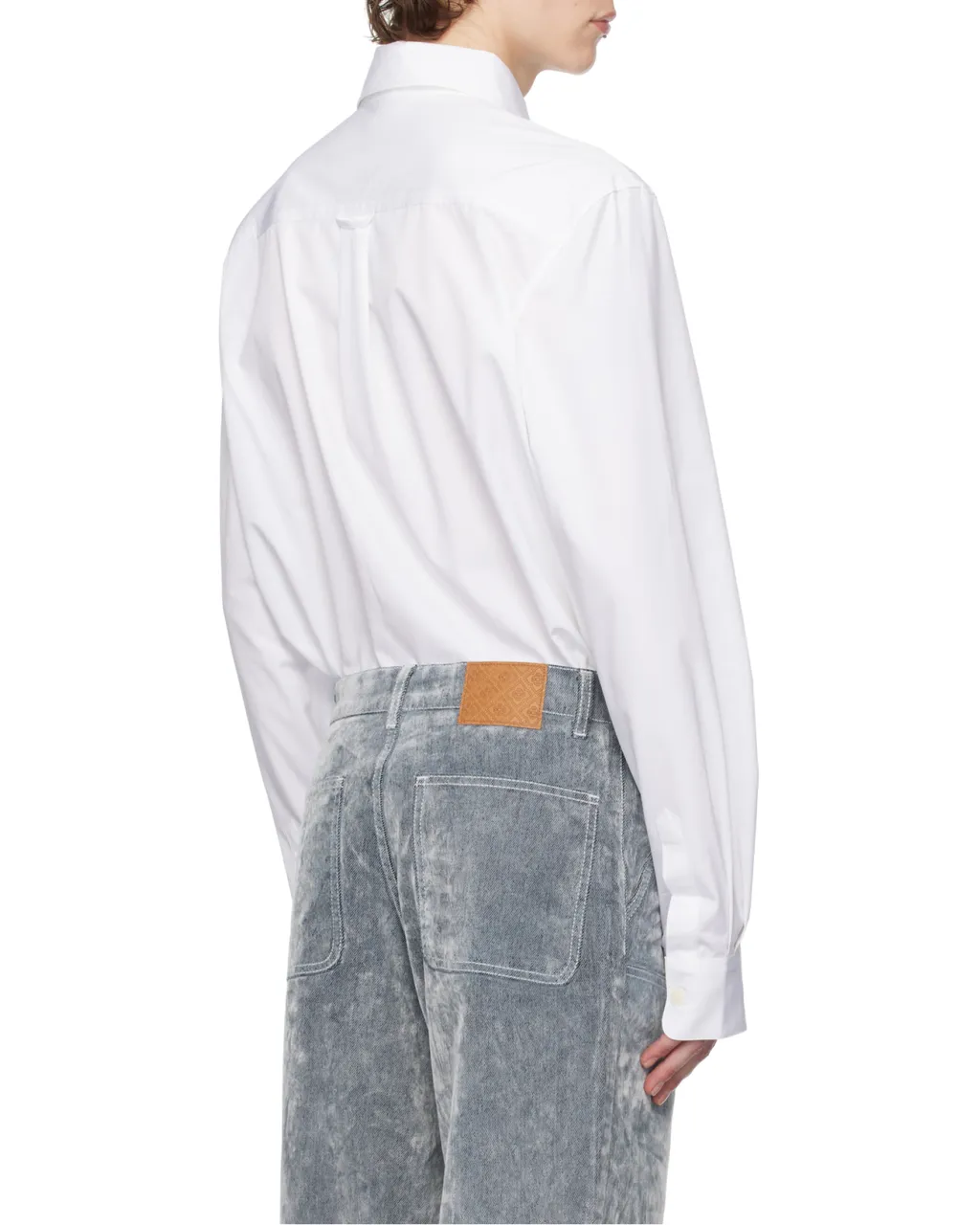 Orange Embroidered Long-Sleeved Shirt
