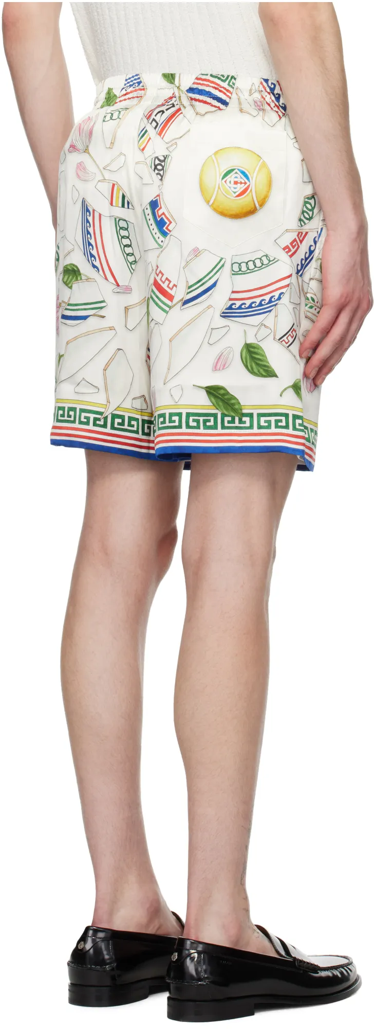 Graphic Printed Drawstring Bermuda Shorts