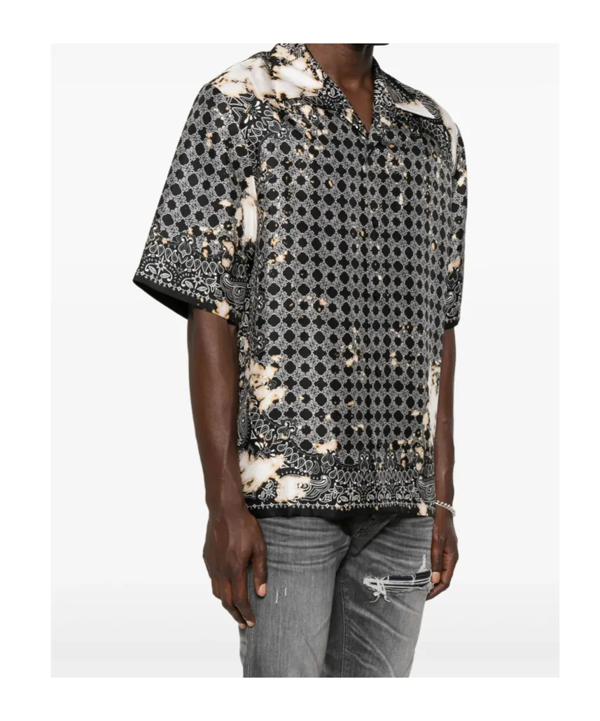 Silk Bandana-Print Shirt