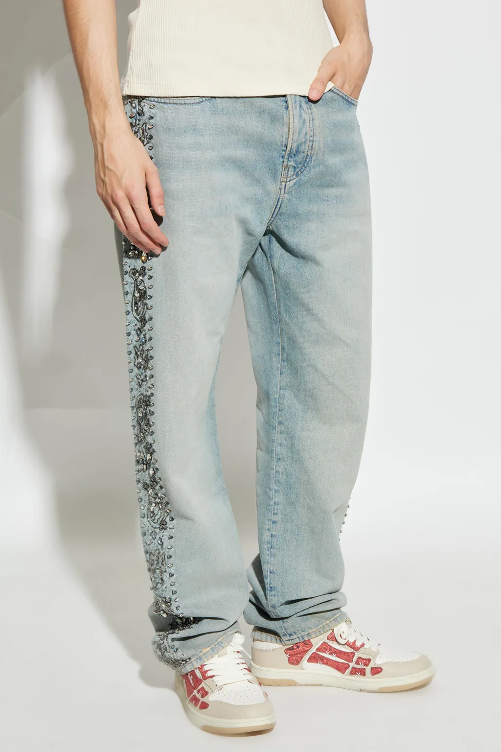 Crystal-Embellished Jeans
