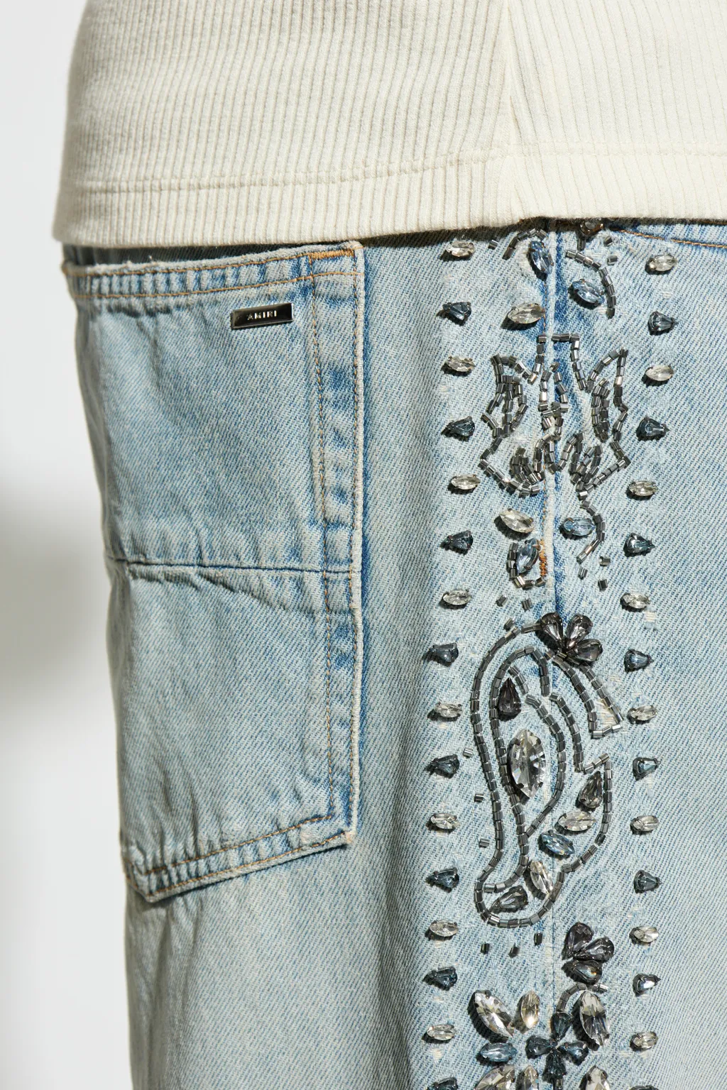 Crystal-Embellished Jeans