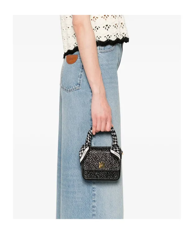 Rhinestone-Embellished Mini Bag