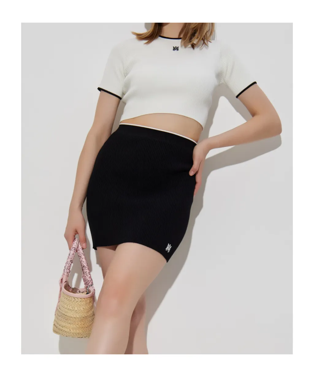 Cropped Ribbed T-Shirt