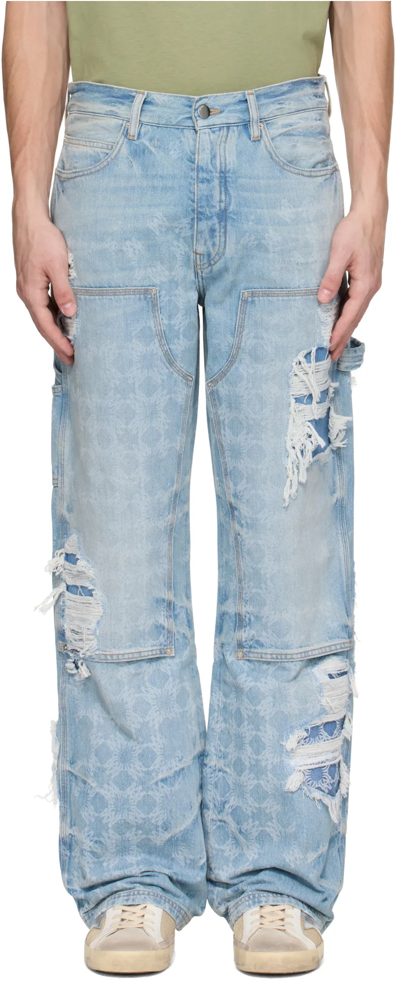 Distressed Patchwork Jeans