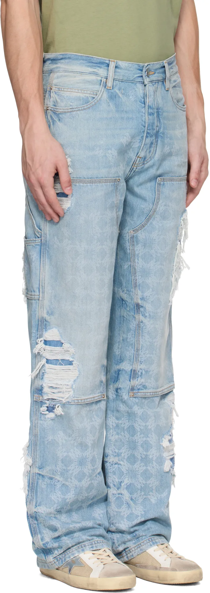 Distressed Patchwork Jeans