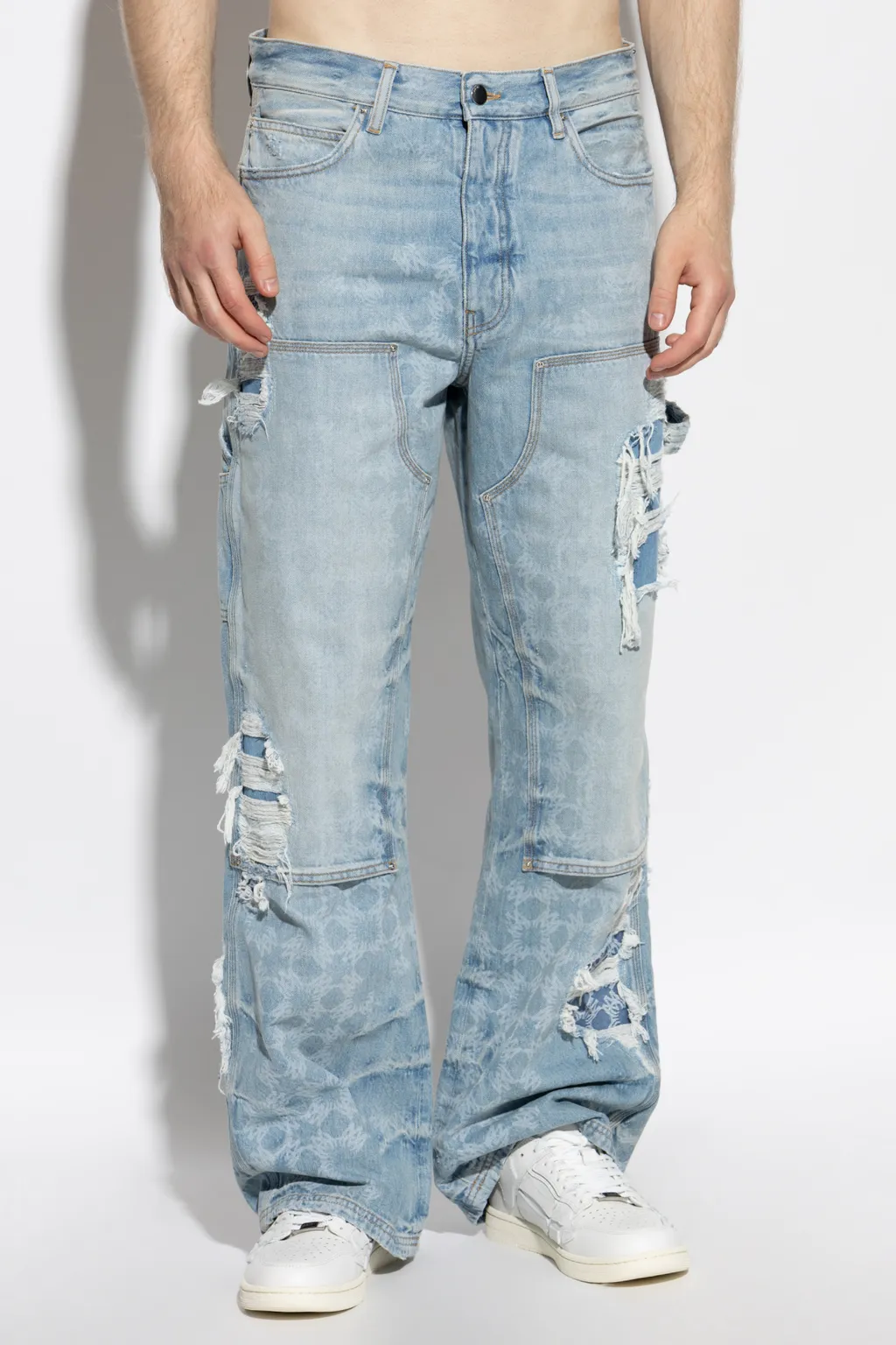 Distressed Patchwork Jeans