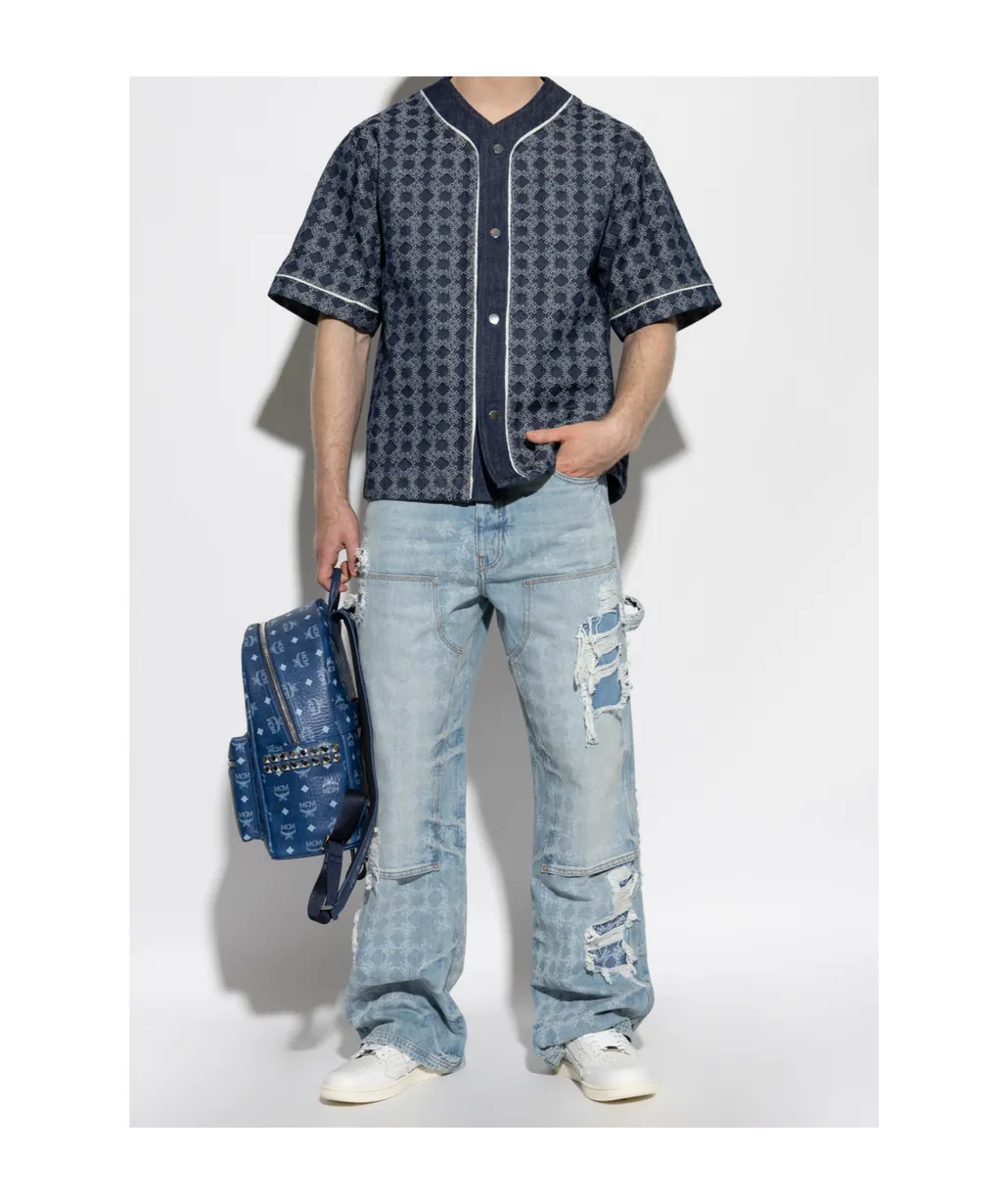 Distressed Patchwork Jeans