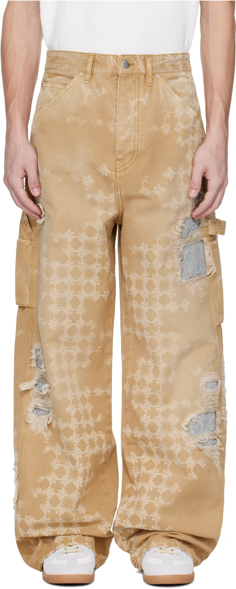 Distressed Straight-Leg Jeans