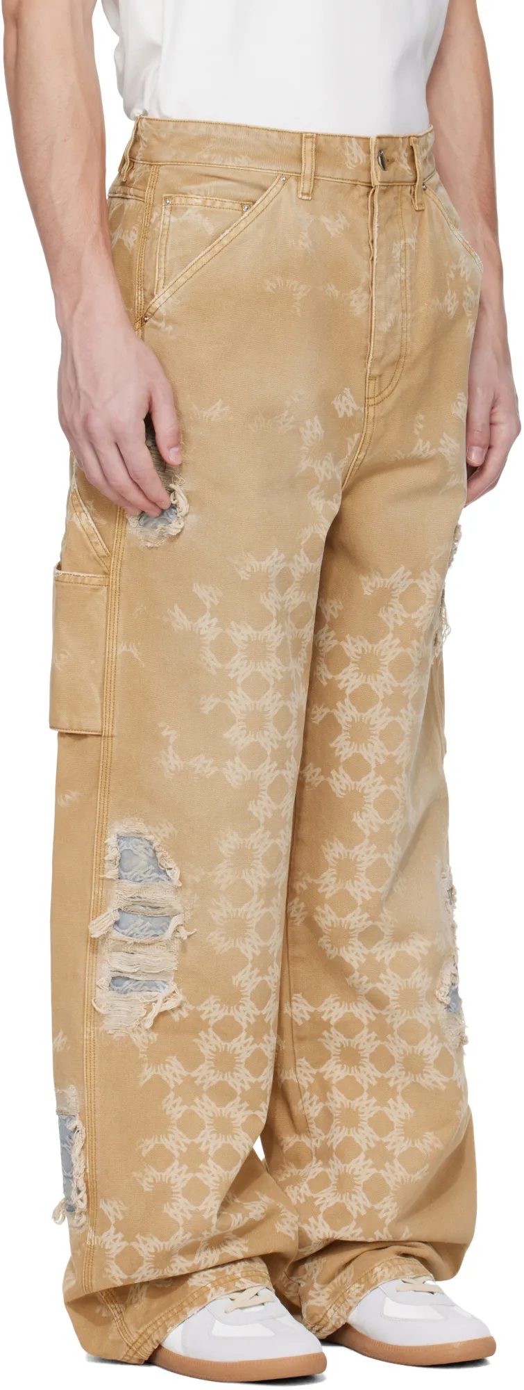 Distressed Straight-Leg Jeans