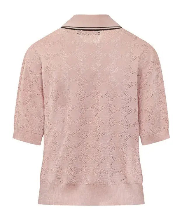 Open-Knit Viscose Polo Shirt
