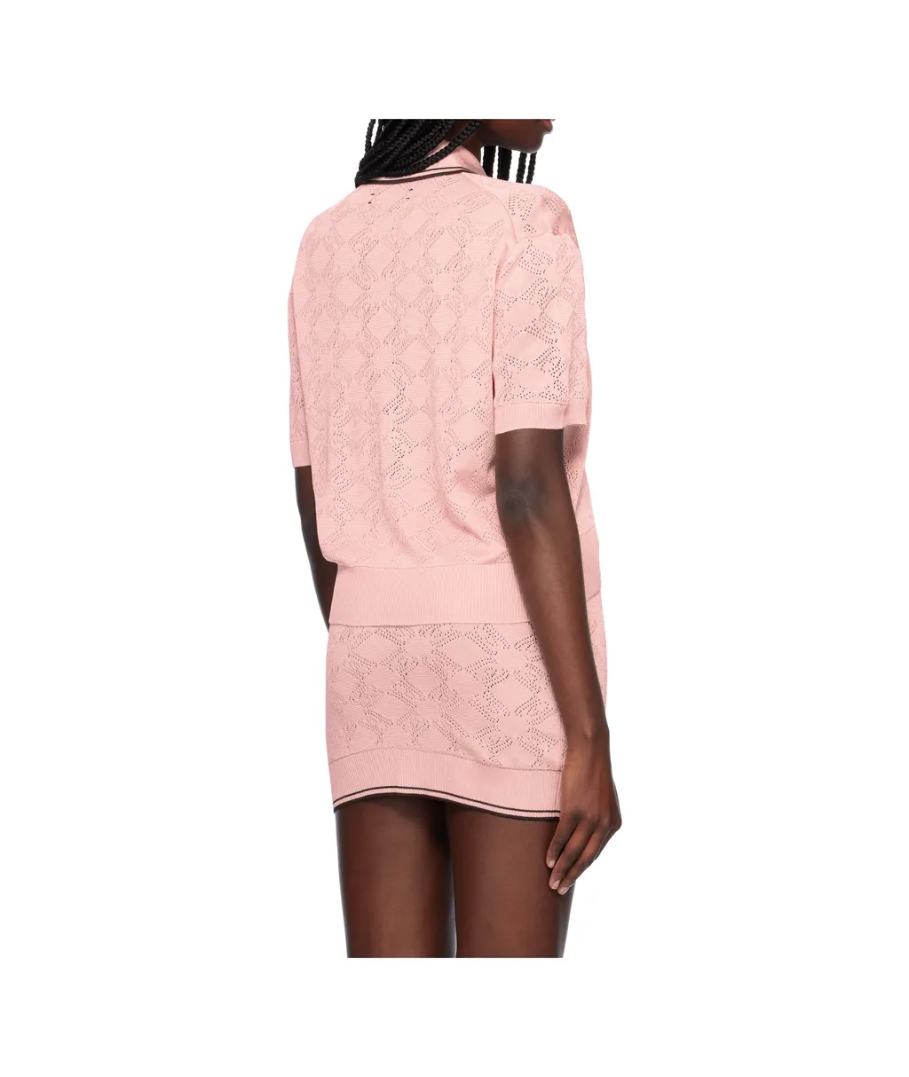 Open-Knit Viscose Polo Shirt