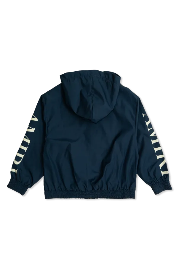 Hooded Logo-Patch Jacket