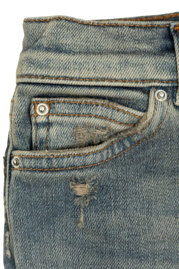 Distressed Light-Wash Jeans