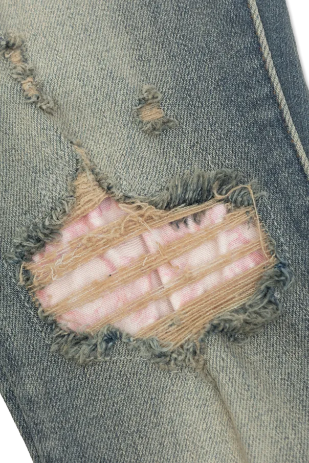 Distressed Light-Wash Jeans