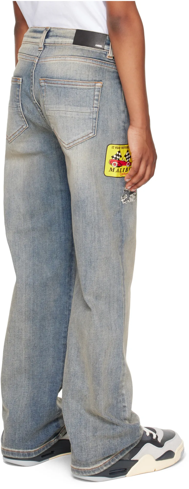 Patch-Embellished Wide-Leg Jeans