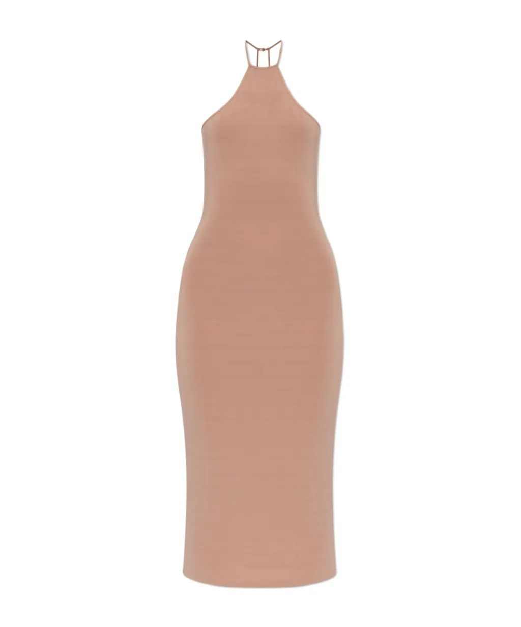 Halterneck Fitted Midi Dress
