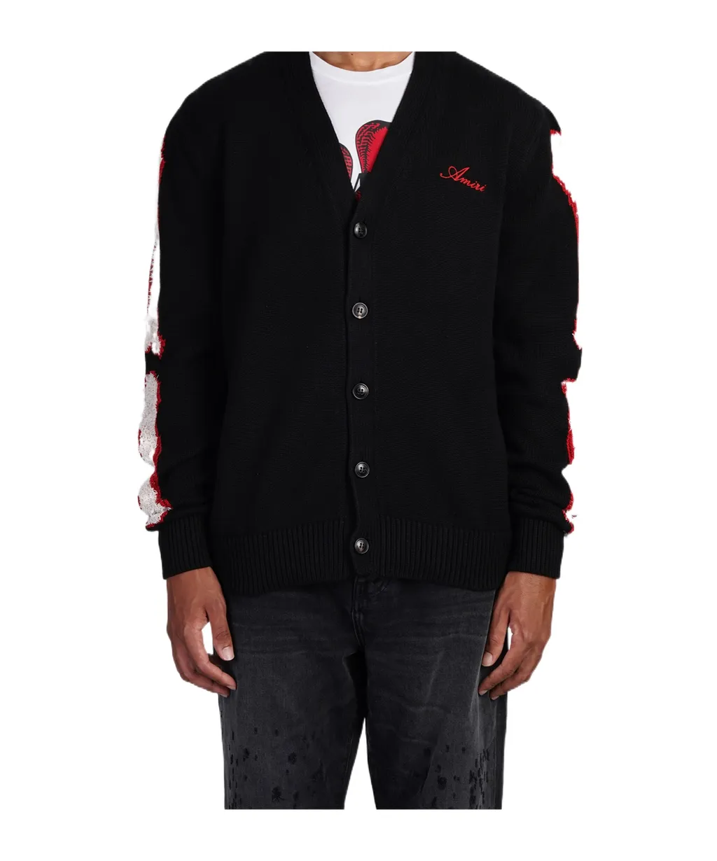 Bones Intarsia-Knit Cardigan