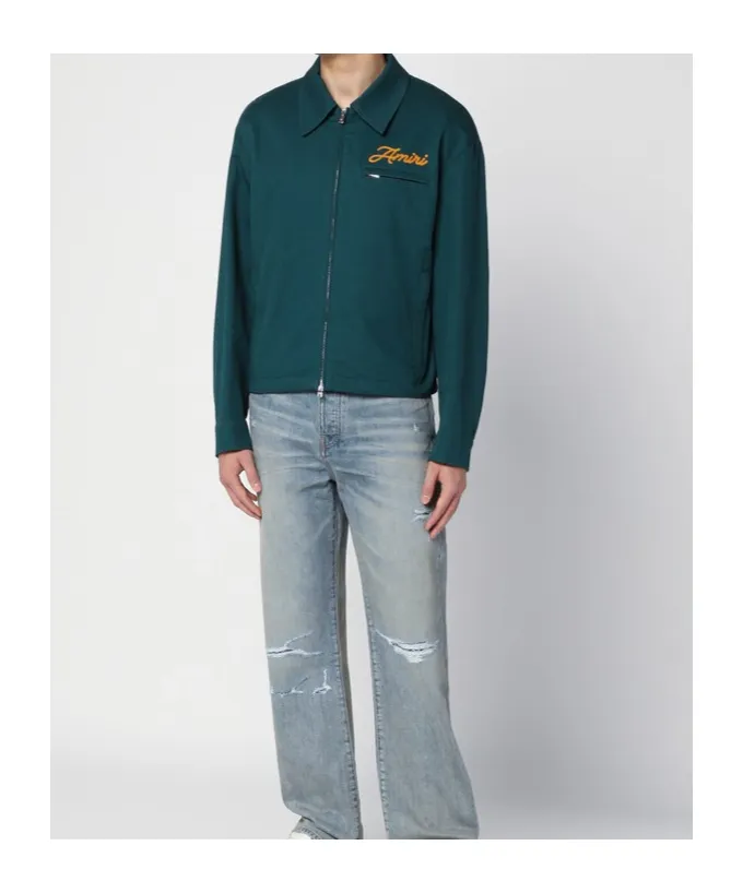 Logo Embroidered Zipped Jacket