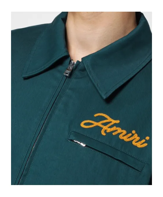 Logo Embroidered Zipped Jacket