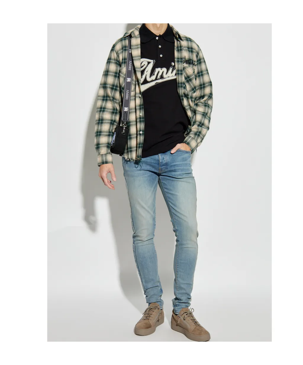 3D Bone Detailed Distressed Skinny Jeans