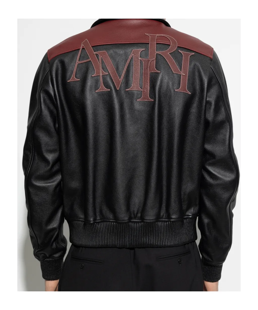 Logo-Patch Leather Jacket