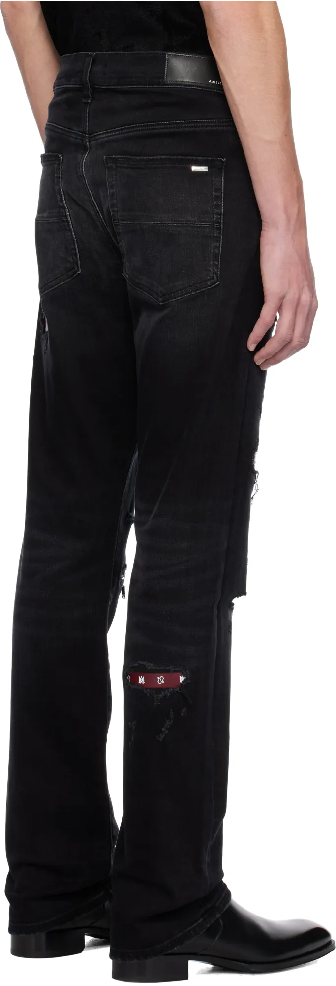 Distressed Bandana-Detail Jeans
