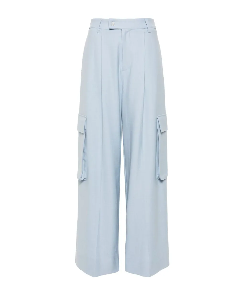 Pleated Wide-Leg Cargo Pants