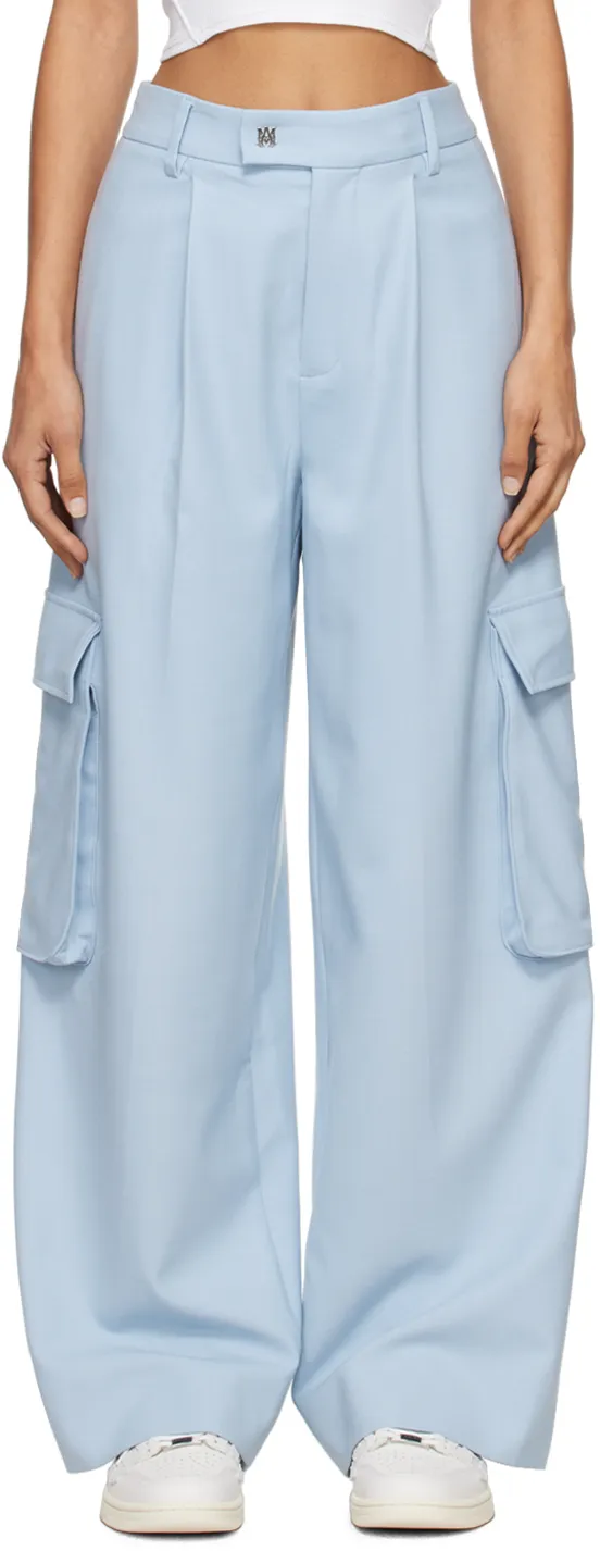 Pleated Wide-Leg Cargo Pants