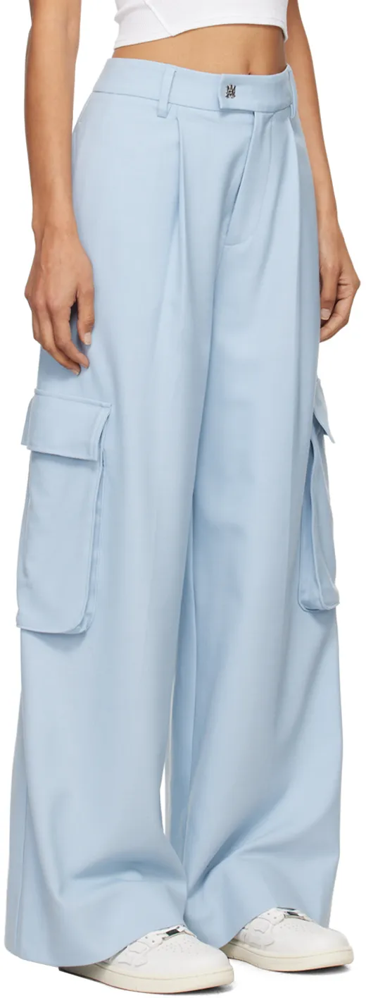 Pleated Wide-Leg Cargo Pants