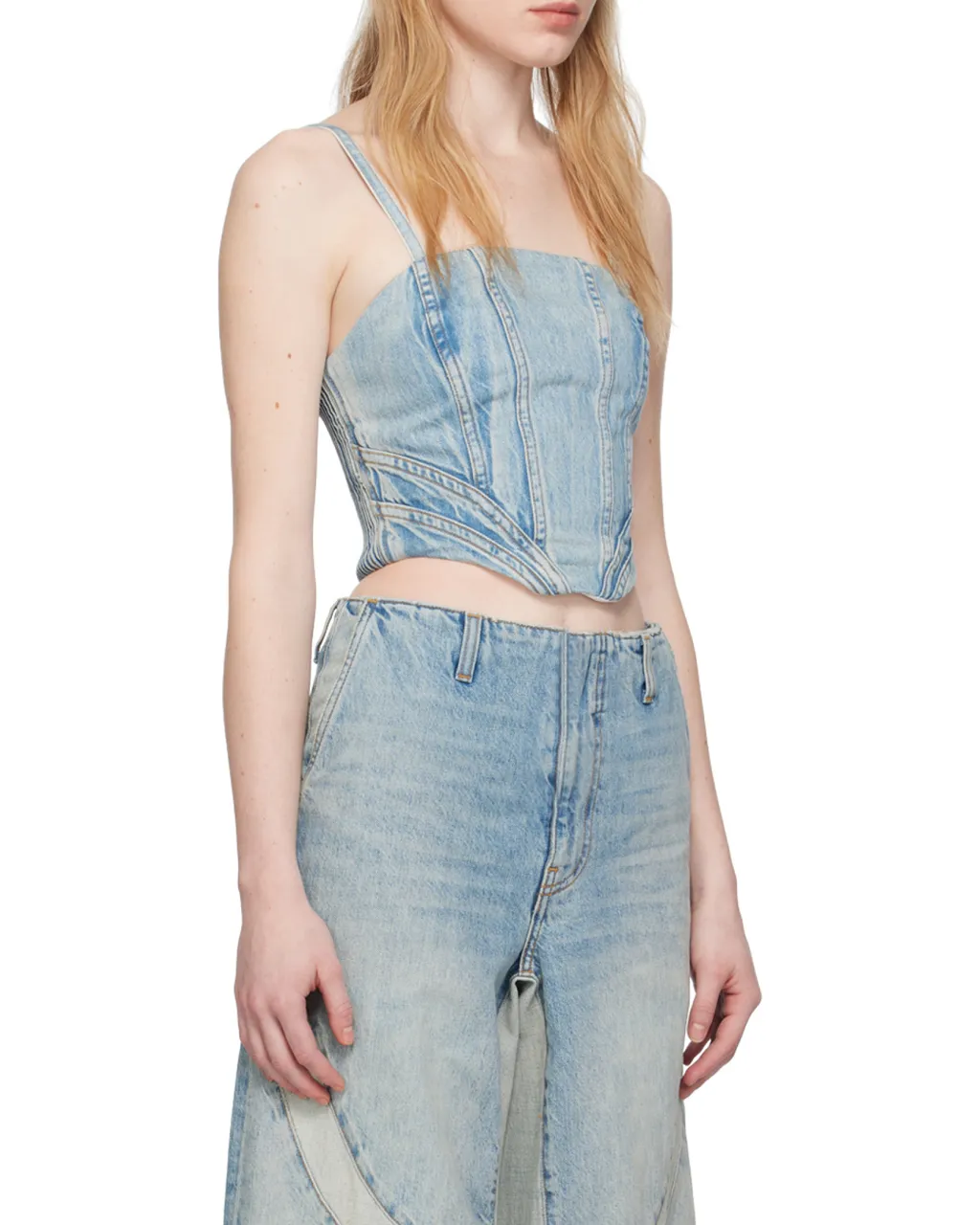 Ruffled Detail Denim Sling
