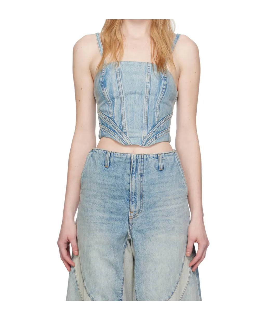 Ruffled Detail Denim Sling