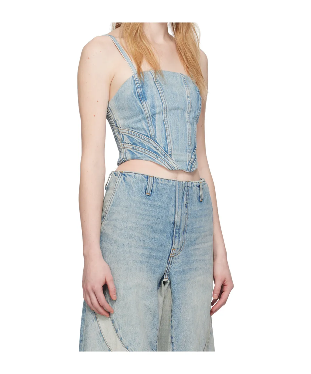 Ruffled Detail Denim Sling