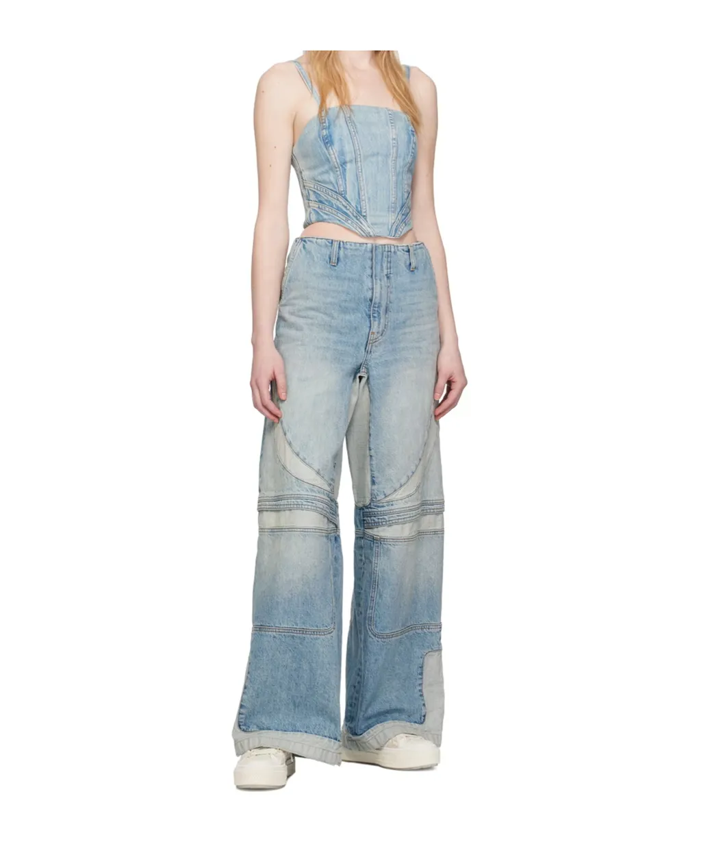 Ruffled Detail Denim Sling