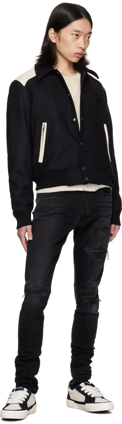 Ma Varsity Repair Faded Denim Pants
