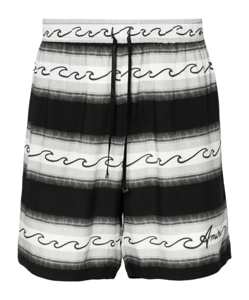 Wave Baja Striped Drawstring Shorts