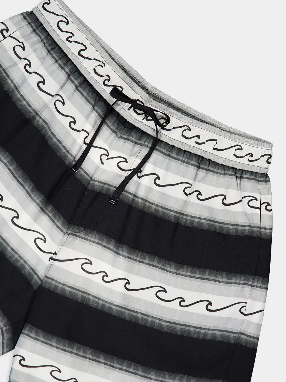Wave Baja Striped Drawstring Shorts