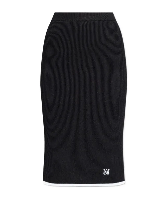 Ma Logo-Embroidered Midi Skirt