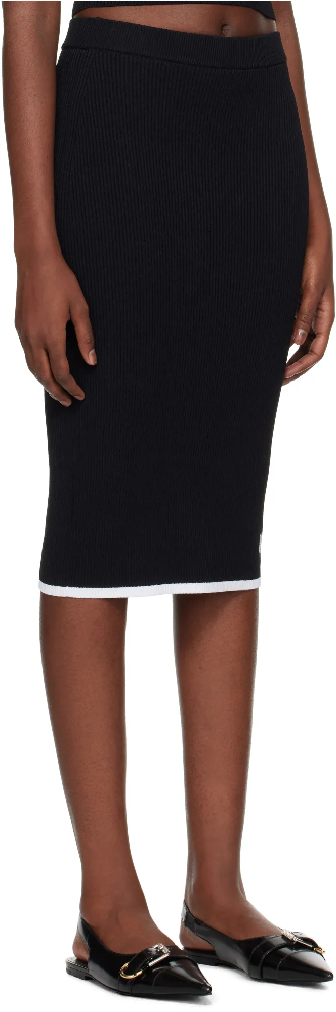 Ma Logo-Embroidered Midi Skirt