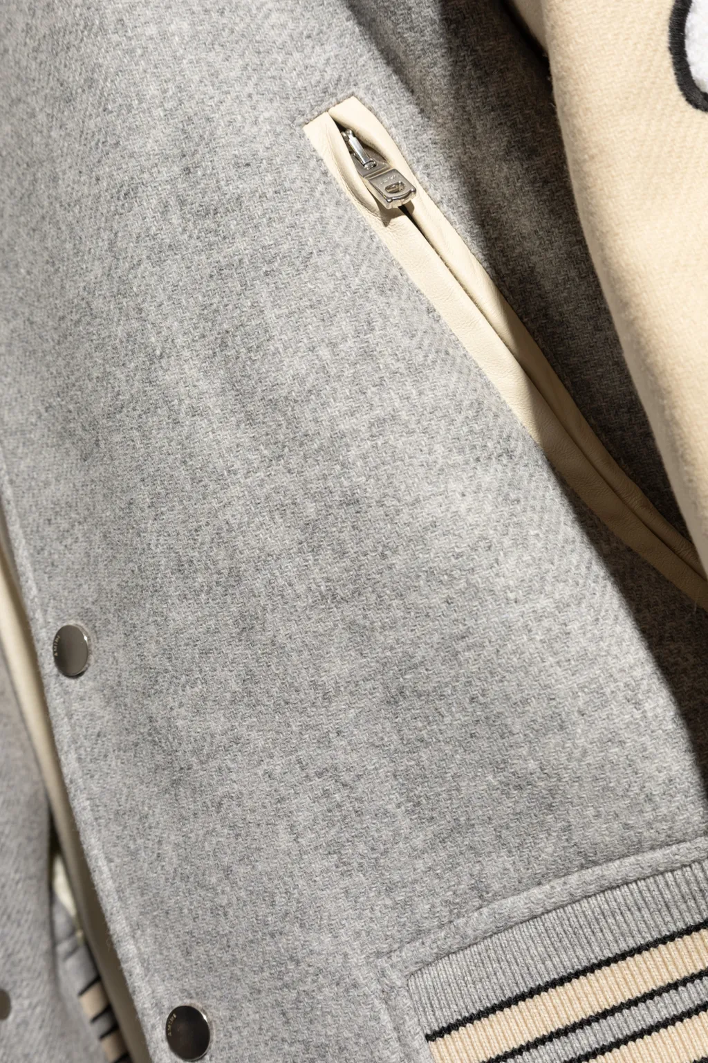 Contrasting-Sleeve Bomber Jacket