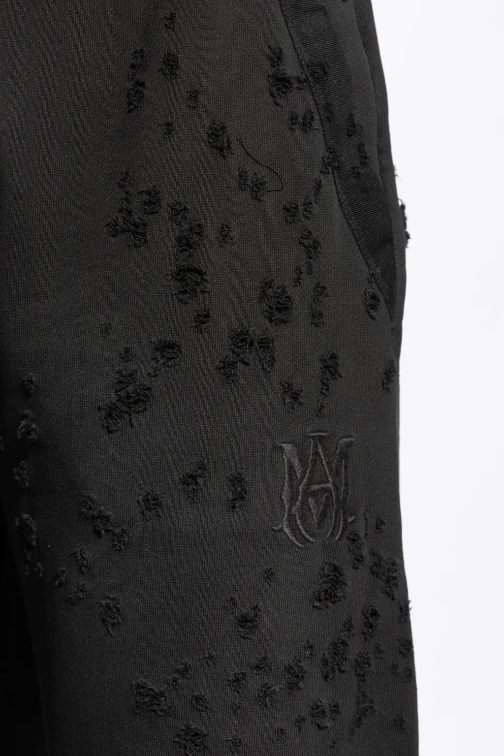 Distressed Finish Straight-Legged Jogging Trousers