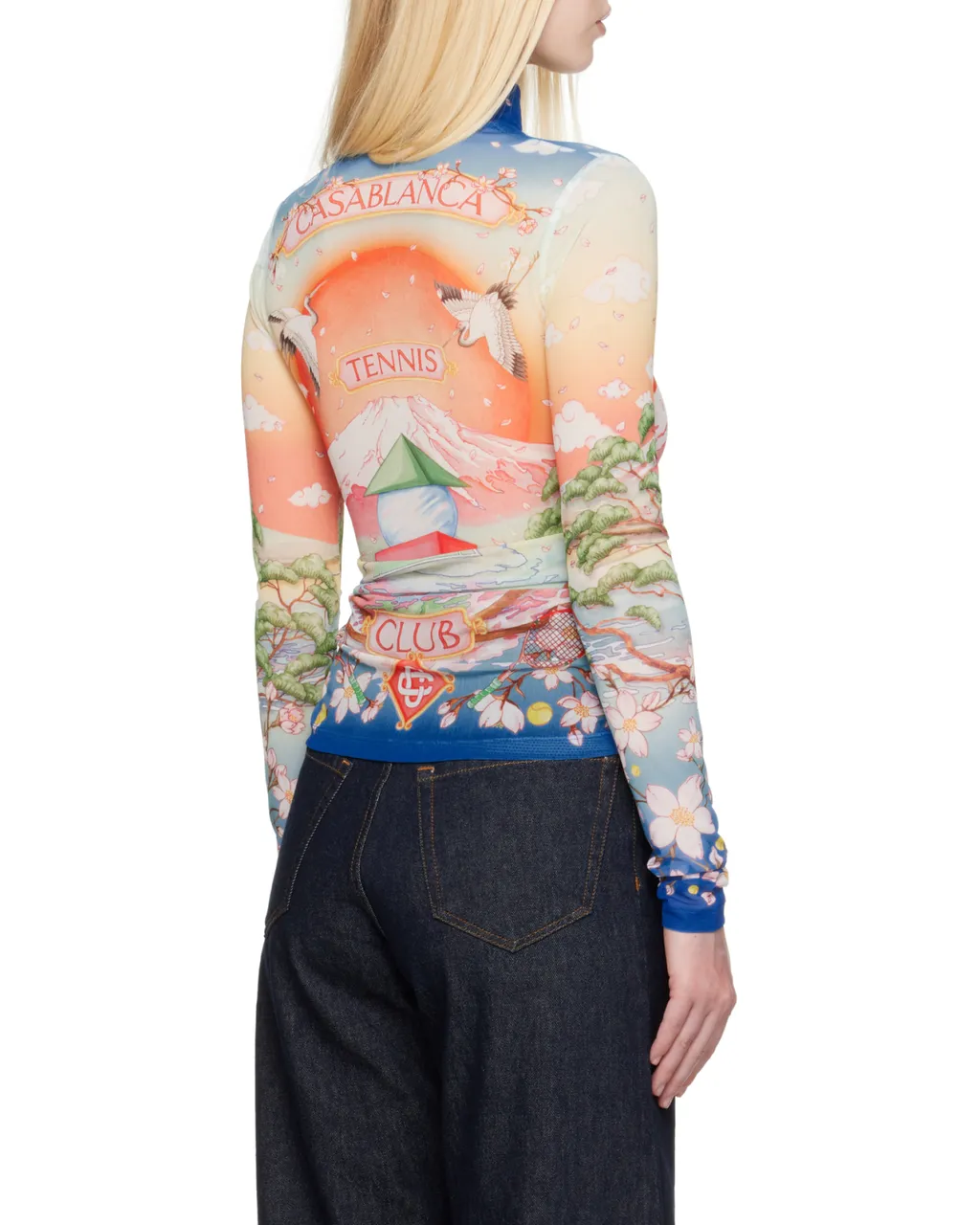 Long-Sleeved High-Neck Top
