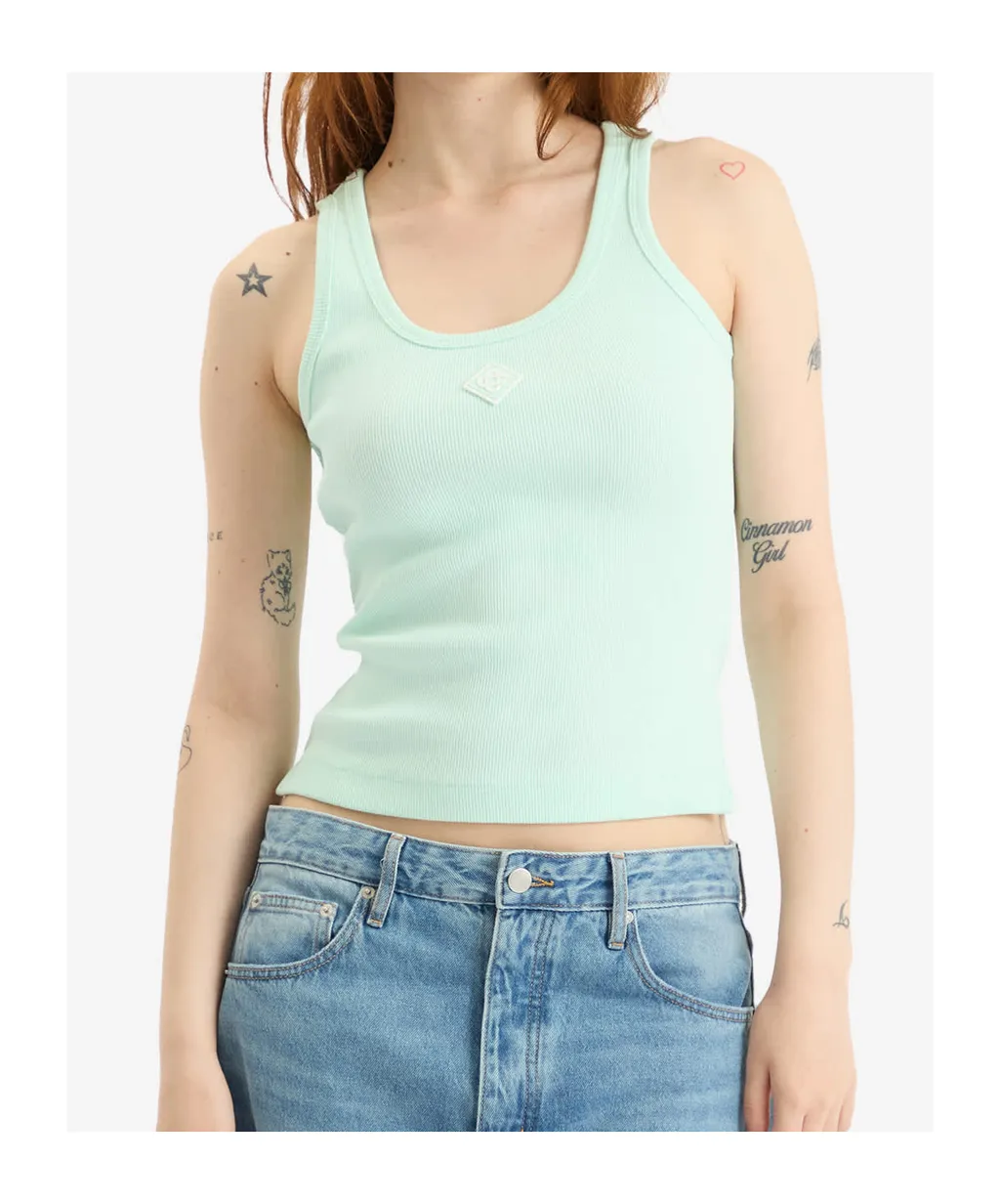 Ribbed Square-Neck Tank Top