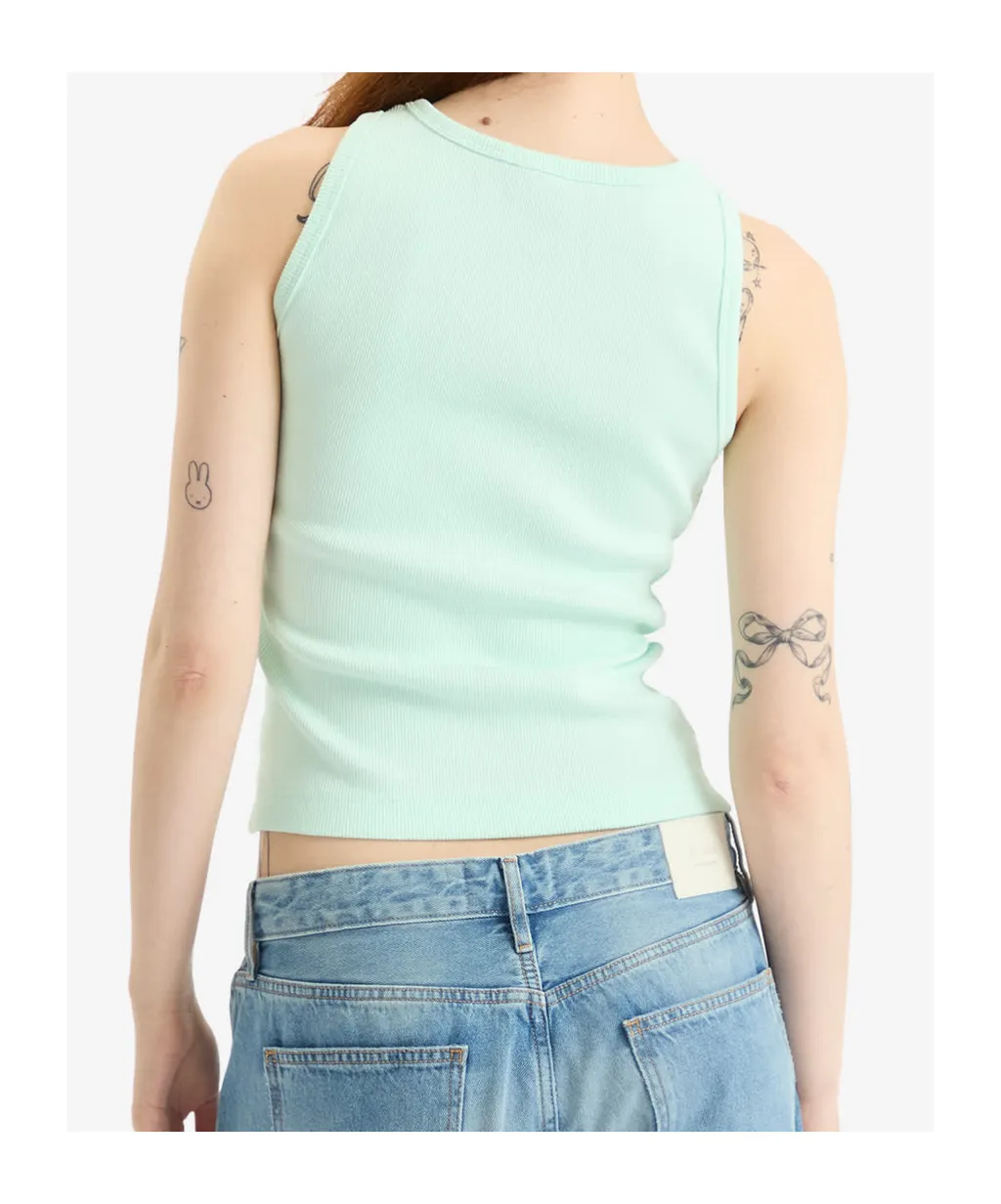 Ribbed Square-Neck Tank Top