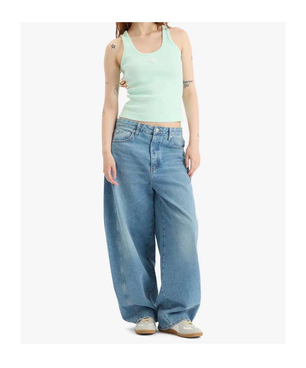 Ribbed Square-Neck Tank Top