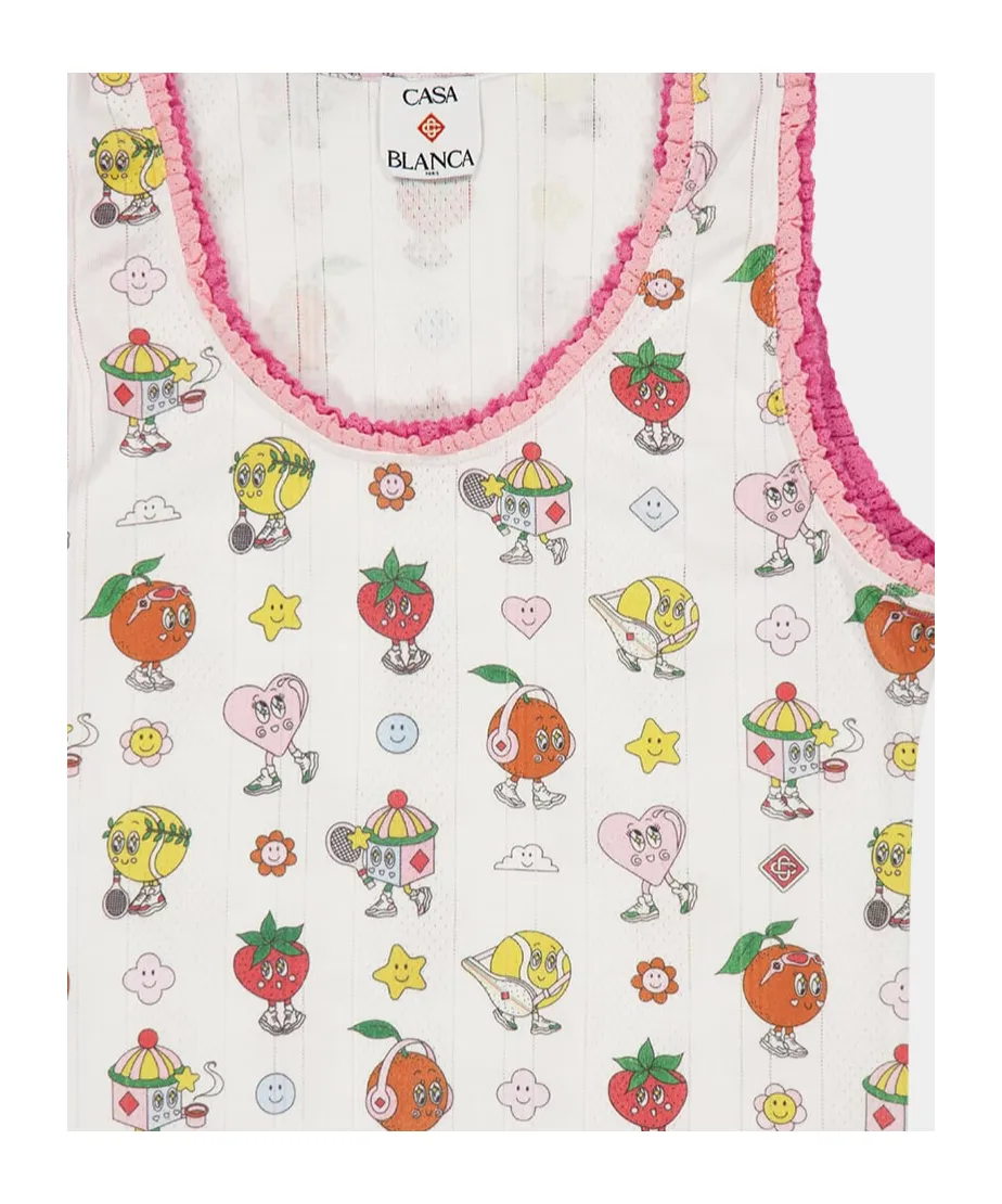 Lotus Leaf Pattern Cartoon Printed Vest