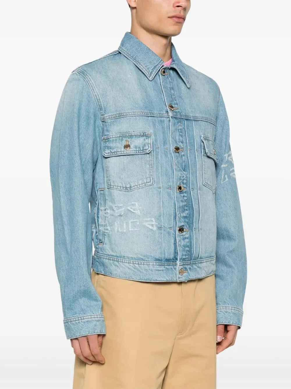 Graffiti Effect Denim Jacket